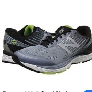 New Balance Men's Gray/Black Running Shoes Men's New Balance Neon yellow accents